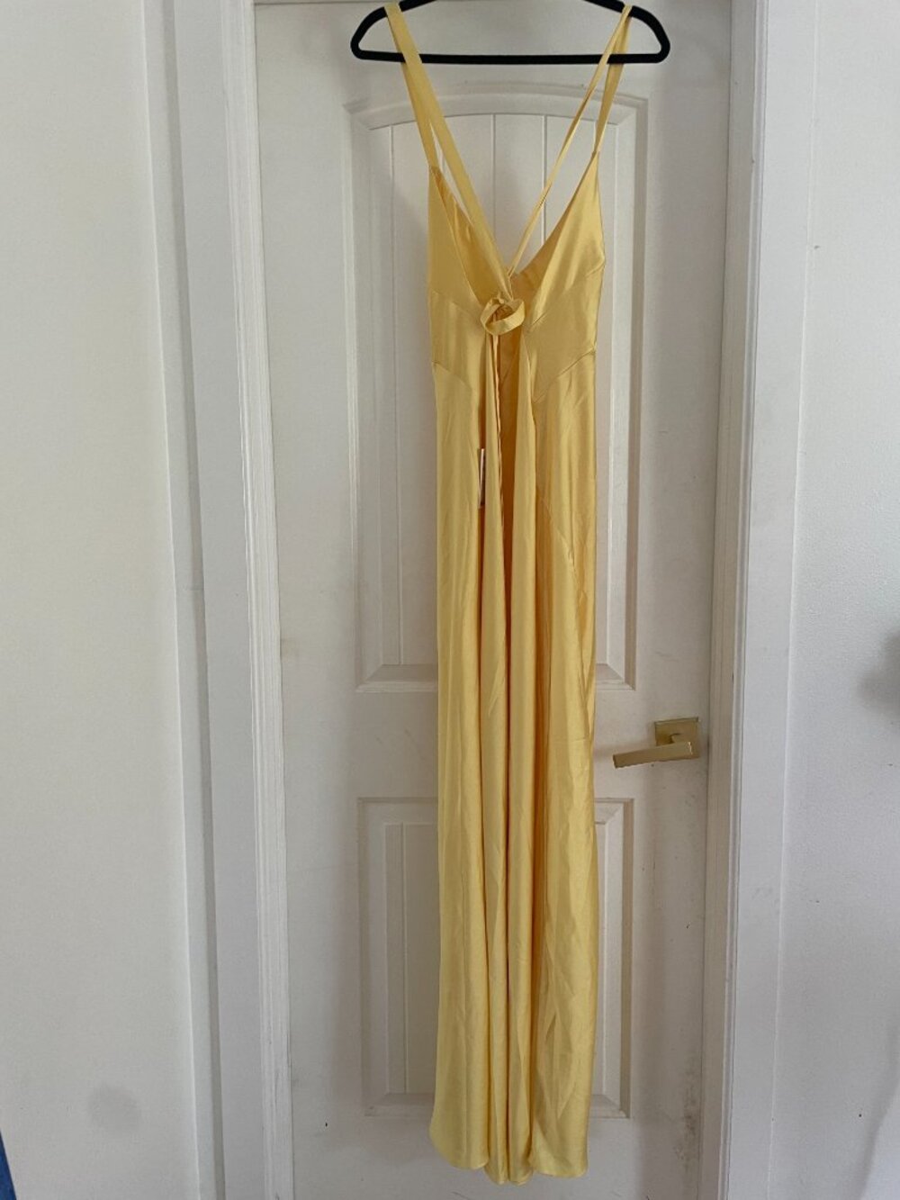 Show Me Your Mumu Anderson Maxi Dress Yellow Luxe Satin Bridesmaid - Picture 6 of 6